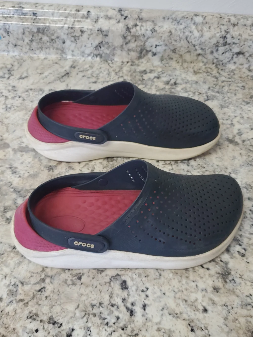 CROCS Navy and Red Vented Slip-On Clogs